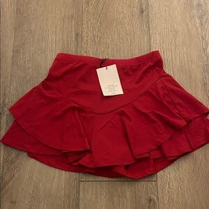 SHEIN Red Layered Skater Skirt